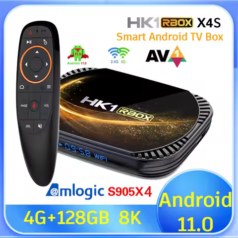 Smart TV Box HK1 RBOX X4S Amlogic S905X4 Android 11 4GB 64G 128GB 5G Dual WIFI 4K 8K BT Media Player