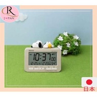 Rhythm clock Snoopy (digital/with automatic radio reception function) Beige Direct from Japan