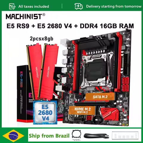 MACHINIST X99 LGA 2011-3 Motherboard Kit Set Xeon E5 2680 V4 CPU Processor DDR4 2x8GB=16GB 2133mhz M