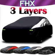 Car Cover 3 Layers Waterproof Outdoor Full All Weather Snowproof UV Protection Car Cover