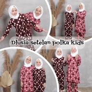 setelan anak perempuan dlusia kids polka matt katun rayon premium