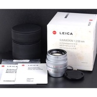 【美品】leica/徠卡 summicron 50/2 L39螺口限量版 11619 德產銀色方字 內置遮光罩#jp22348