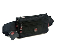 Chinatown Leather กระเป๋าคาดเอว ผ้า ผู้ชาย สะพายหน้าอก ผ้า สีดำ แบบซิปเยอะหลายชั้น Dakar แบบซิปเยอะห