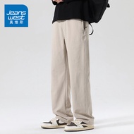 กางเกงลำลองทรงตรงสำหรับผู้ชาย GQ Jeanswest ระบายอากาศได้ดี กันน้ำ กันลม ฤดูใบไม้ร่วง/ฤดูหนาว กางเกงข