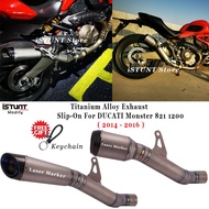 For DUCATI Monster 821 1200 Motorcycle Exhaust System Escape Modiifed Titanium Alloy Middle Link Pipe Carbon Fiber Muffl