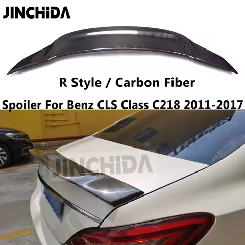 C218 R Style Real Carbon Fiber Rear Trunk Spoiler for Mercedes CLS Class W218 Sedan CLS350 CLS400 20