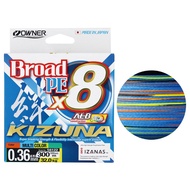 Owner Kizuna Broad PE X8 Braided Line Multi-Colour 300m PE 0.8 1