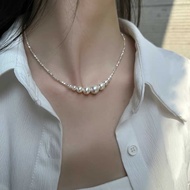 Suzyacc kr Light Luxury Niche Pearl Broken Silver Necklace 2023 Simple Temperament High-End Clavicle