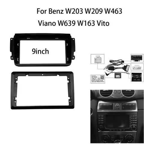 9 Inch Car Frame Fascia Adapter Android Radio Dash Fitting Panel Kit For Benz W203 W209 W463 Viano W