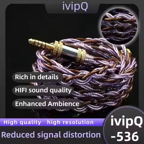 ivipQ-536 HIFI Earphones Upgrade Cable With 0.78 2PIN/MMCX/Recessed-0.78 2pin, For AKG M5 AFUL Perfo