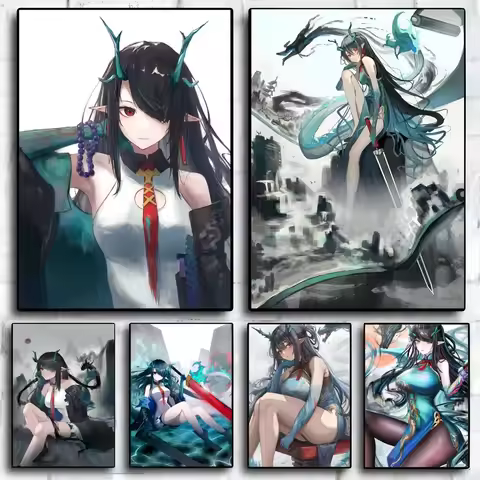 1PC Dusk Arknights Poster Self-adhesive Art Waterproof Paper Sticker Coffee House Bar Room Wall Deco