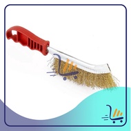 Brass Wire Brush With PVC Handle (Red)