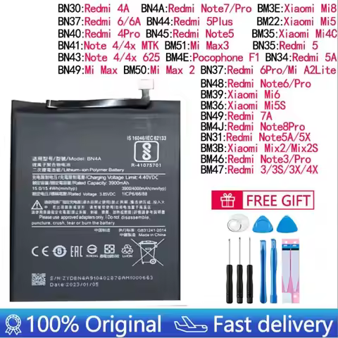 Battery For Xiaomi Mi Redmi Note Max Mix 2 3 3S 3X 4 4X 4A 5 5A 5S 5X M5 6 6A 7 7A 8 8T 9 9A M9 SE P