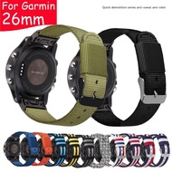 2 26Mm Quick Assem Watch Strap For Garmin Fenix 3 Hr 5X 6X Plus Descent Mk1 Quaitx3 Replacement Watch Band Nylon Canvas Bracelet
