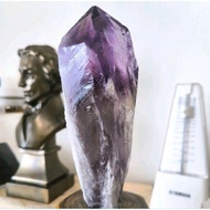 Raw Brazil Amethyst Bahia wand with customized base stand
