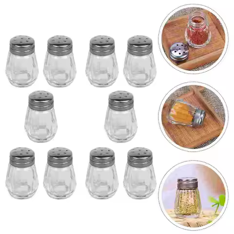 10 Pcs Mini Spice Jar Mason Jars Kitchen Supply Container Seasoning Storage Bottle Glass Salt Shaker