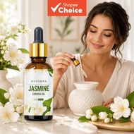 Jasmine Essential Oil 30ml Amber Glass Dropper Bottle for Skincare Aromatherapy 10cm H 3.5cm W Daily