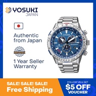 CITIZEN Solar CB5000-50L CITIZEN10 PROMASTER SKY Eco Drive Chronograph Perpetual calendar World time Day Date Navy Blue Silver Stainless  Wrist Watch For Men from YOSUKI JAPAN / CB5000-50L (  CB5000 50L CB500050L CB50 CB5000- CB5000-5 CB5000 5 CB50005 )