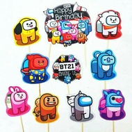 Topper toper cake decoration birthday cake happy birthday character BT21 BT 21 version Among us