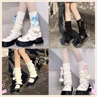 BORAG Knitted Leg Warmers, Fleece Lined Lolita Pom-pom Leg Warmers, Bowknot Thermal Slouchy Leg Warm