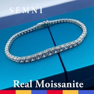 SEMNI 5mm--3mm Gradient Moissanite Diamond Tennis Bracelet for Women Men 925 Sterling Silver Luxury Bangle Sparkle Diamond GRA