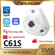 Vstarcam C61S ความละเอียด 3MP ปรับได้ถึง 3MP (1536P) กล้องวงจรปิดไร้สาย Wifi Camera มุมมองกว้าง 360องศา