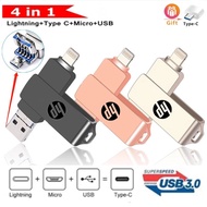 H.P 3.0 usb 2TB 3 in 1 otg Flash Drive Metal Waterproof High speed U Disk pendrive for iphone6/7/8/X