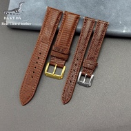 (Red Brown - 1/2 padded) REAL KY da leather men's and women's watch strap, luxurious and individual 