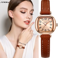 Sinobi นาฬิกาผู้หญิงหรูหราดีไซน์ดั้งเดิม Sunny dial สุภาพสตรีควอตซ์นาฬิกาข้อมือแฟชั่นสายหนังนาฬิกา reloj mujer