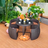 Garden Courtyard Leisure Rattan Table and Chair Outdoor Open Balcony Round Table/Outdoor Table and C