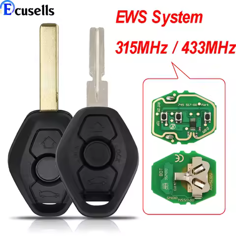 EWS Sytem Car Remote Key for BMW E38 E39 E46 X3 X5 Z3 Z4 1/3/5/7 Series 315/433MHz Keyless Entry Tra