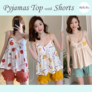 [SG InStock] Thin Strap Pyjamas Top with Pad &amp; Shorts Set. Sleep Wear★Causal Wear★Home Wear★Comfy★Stylish★PJ★Pajamas★ CCB