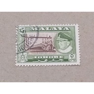 1960 $5 Malaya Johor johore 5 ringgit definitive stamp high value setem Malaysia