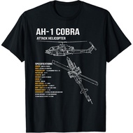 Men's cotton T-shirt AH-1 Cobra Helicopter T-Shirt High quality cotton short sleeves in stock