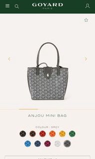 Goyard Anjou Mini Bag Grey