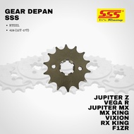 Gear depan SSS Rx King Ninja Jupiter Satria Scorpio KLX CRF KCT Honda Sonic Megapro CB CBR 415 428