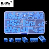 100PCS PCB Screw Terminal Block Connector KF301 Pitch 5.0MM 2P 3P 4P Splicable Kit Box KF301-2 Blue 