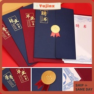 YUJINX Award Certificate Holder, Gilding Process A4 Diploma Cover, Exquisite Paper Envelope Three-fo