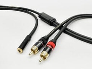 高級線 2RCA對3.5母 一分二 一轉二 Y線 3.5mm RCA音源線 監聽喇叭專用 3.5母頭