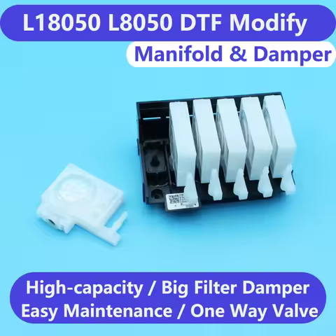 EcoTank L18050 L8050 XP600 DTF Printhead Adaptor Manifold Printer Head Converter With One Way Valve