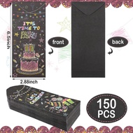 Kisston 150 Pieces Happy Birthday Money Envelopes for Cash 2.88 x 6.5 Inch Currency Envelopes Birthd