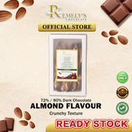 ✭Remelys Chocolate  Almond Flavour 72 Dark Chocolate 80 Dark Chocolate Gift Box Pure Cocoa Butter Coklat Viral 杏仁味黑巧克力♧