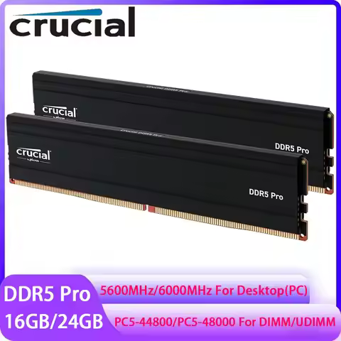 Crucial Memoria DDR5 Pro RAM 16GB 32GB 5600MHz 24GB 48GB 56000MHz Desktop Memory UDIMM PC5-44800 480