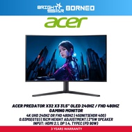 ACER Predator X32 X3 31.5" OLED 240hz / FHD 480hz Gaming Monitor