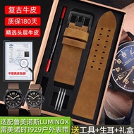For Luminox 1929 1925 1927 Vintage Leather Watch Strap 26mm Brown Wristband High Quality Retro Brace