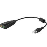 USB Stereo Sound Card, USB 7.1 External Audio Sound Adapter Card 5Hv2 Channel Converter to 3.5mm Hea