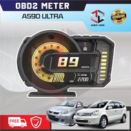 A590 ULTRA Meter OBD2 Gauge Speedometer Car GPS Alarm Speed Gauge Display Hud Water Temp RPM Proton 