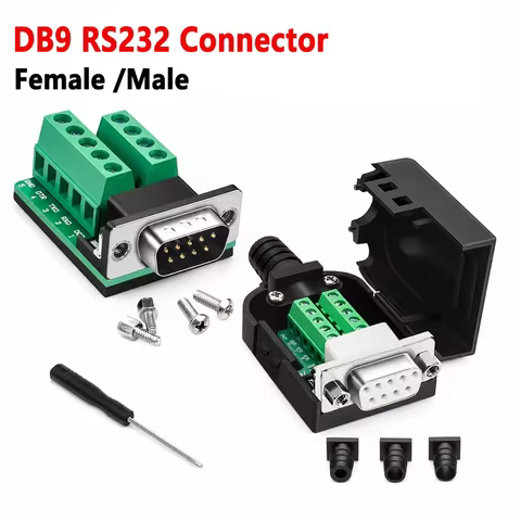 DB9 RS232 Connector D-SUB 9-Pin No Data Transmission Terminals Male/Female Connectors D-SUB 9-Pin So