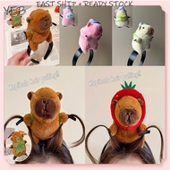 【In Stock 】Hot Selling Kapibala Headband Cute Plush Cartoon Face Wash Hair Clip Cooking Rat King Hea