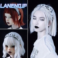 LANENQJP PU Leather Headband, Handmade Leather Buckle Gothic Tiaras, Edgy Accessories Punk Gothic St